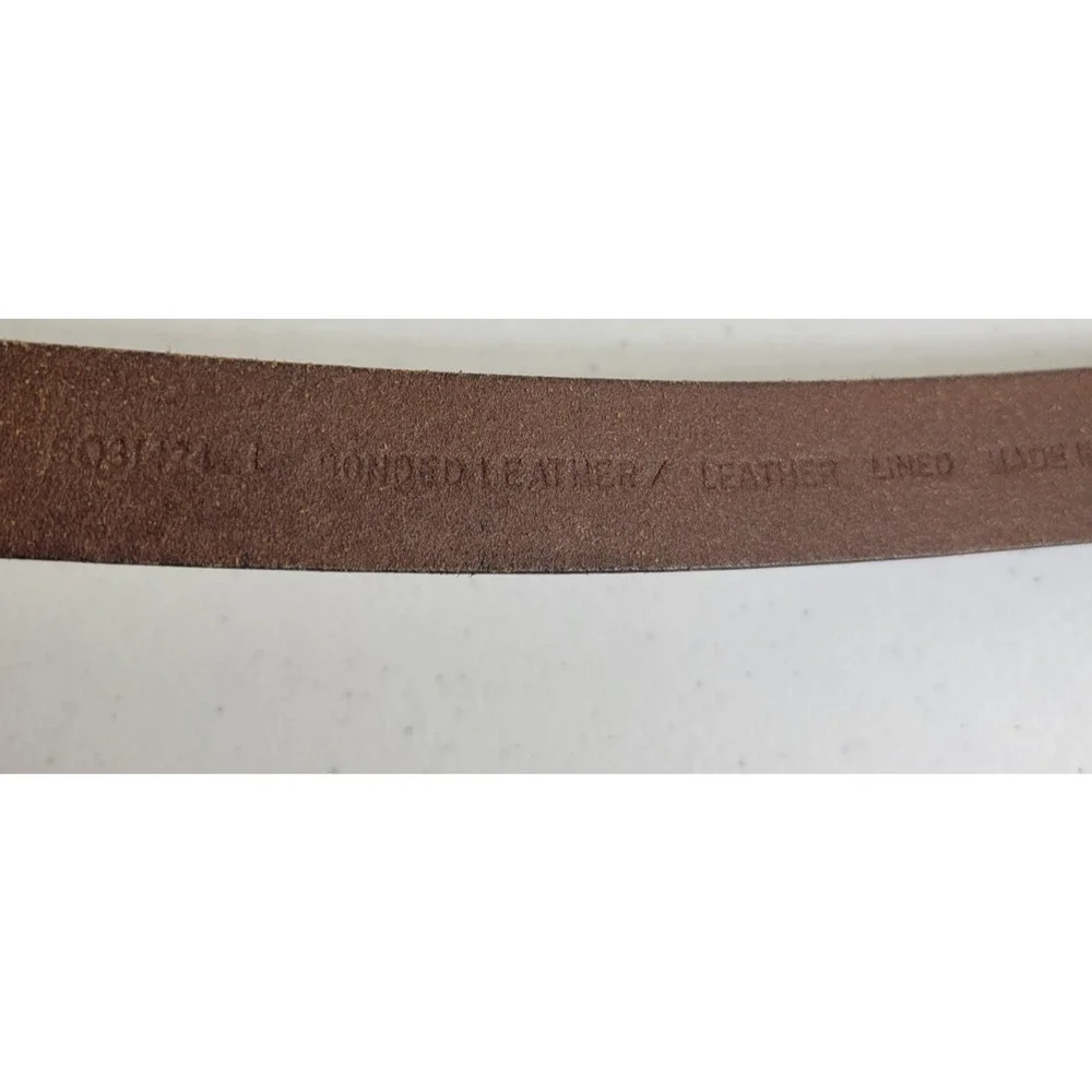 Grommet‎ Classic Casual Belt Brown Bonded Leather Lined Thin Women's Size Large